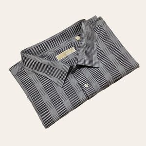 🛍️ MICHAEL KORS Relaxed Fit Button-Up Plaid Dress Shirt Men’s - Size 22 …